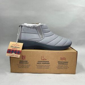 Dearfoams Naomi‎ Slippers Women's Size 10 Grey Double Gore Comfort Ankle Bootie